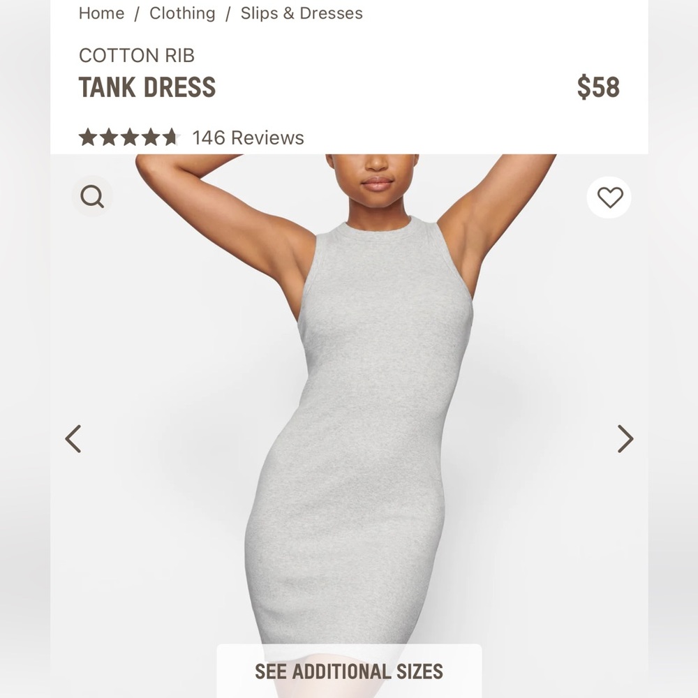 Skims cotton rib tank dress